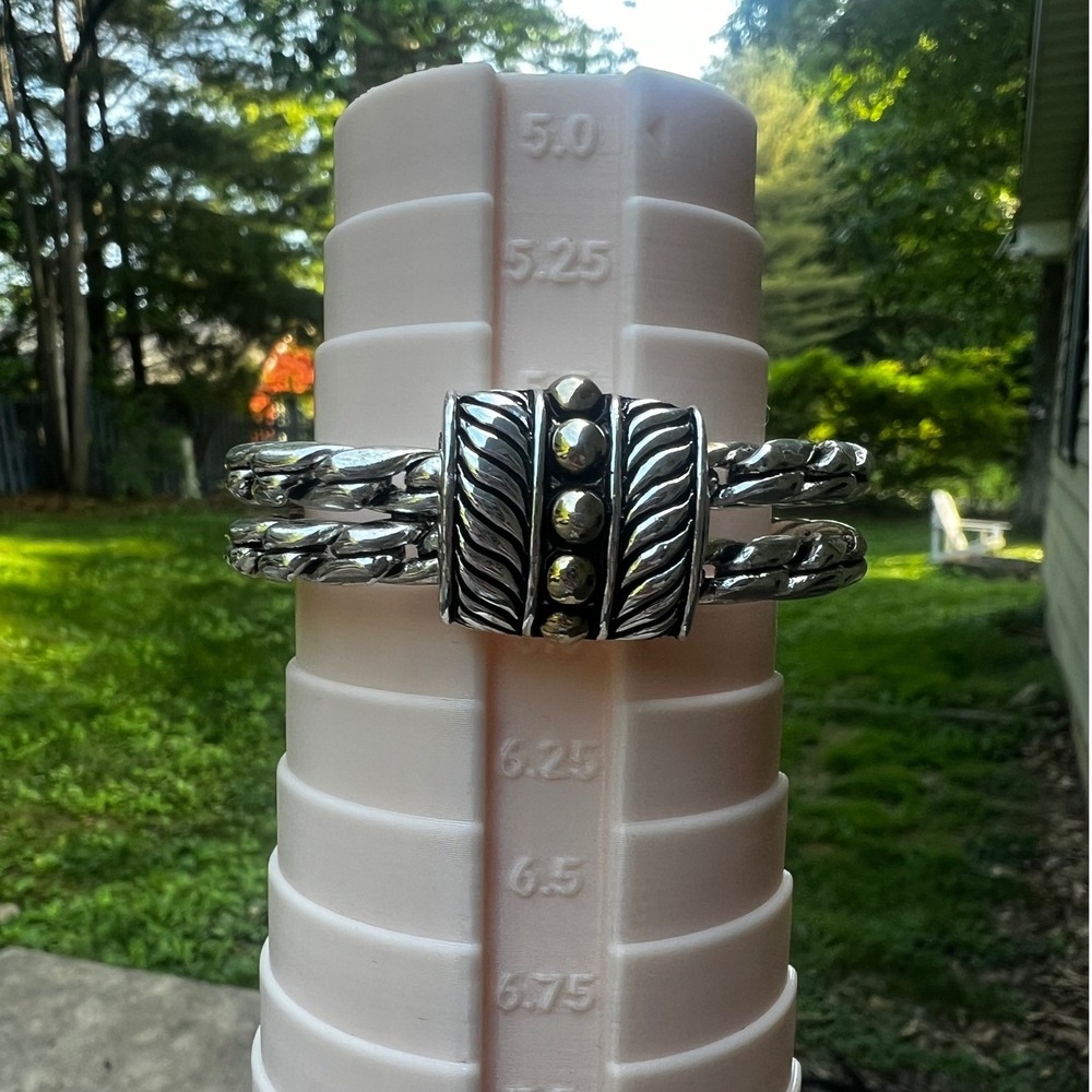 Silver Tone Multi Row Chain‎ Link Magnetic Closure Bracelet